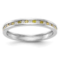 14k White Gold Yellow & White Diamond Band