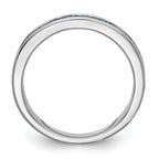 14k White Gold 3/4 carat Blue Diamond Complete Channel Band