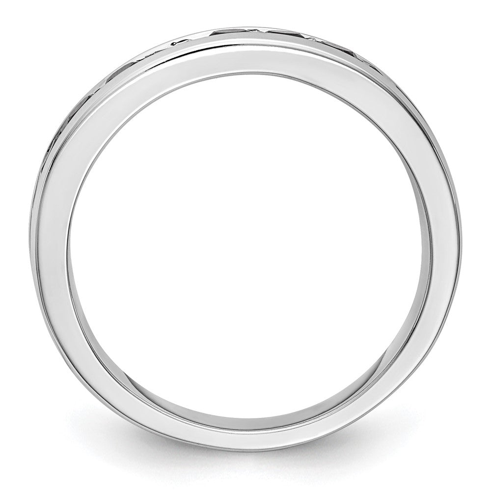 14K White Gold 3/4 carat Black Diamond Complete Channel Band