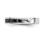 14K White Gold 3/4 carat Black Diamond Complete Channel Band