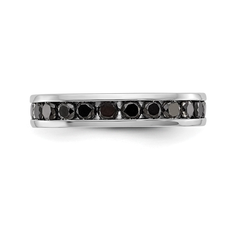 14K White Gold 3/4 carat Black Diamond Complete Channel Band