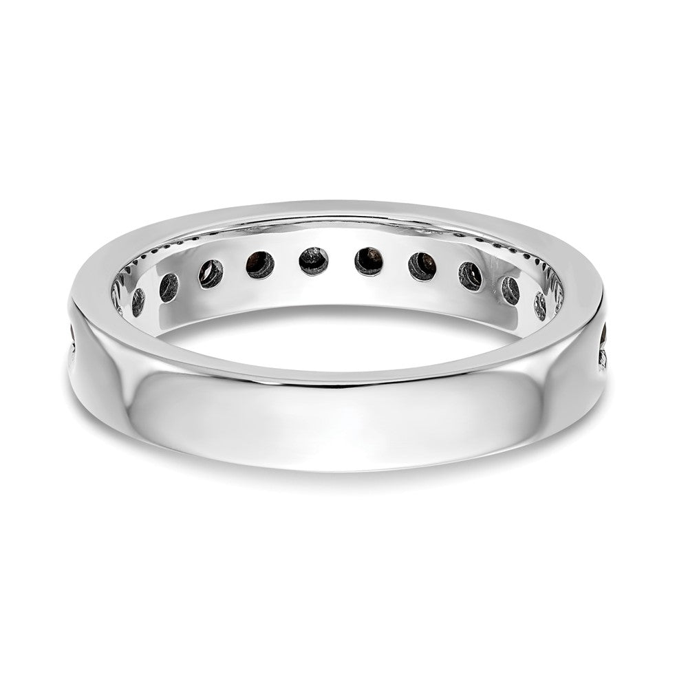 14K White Gold 3/4 carat Black Diamond Complete Channel Band