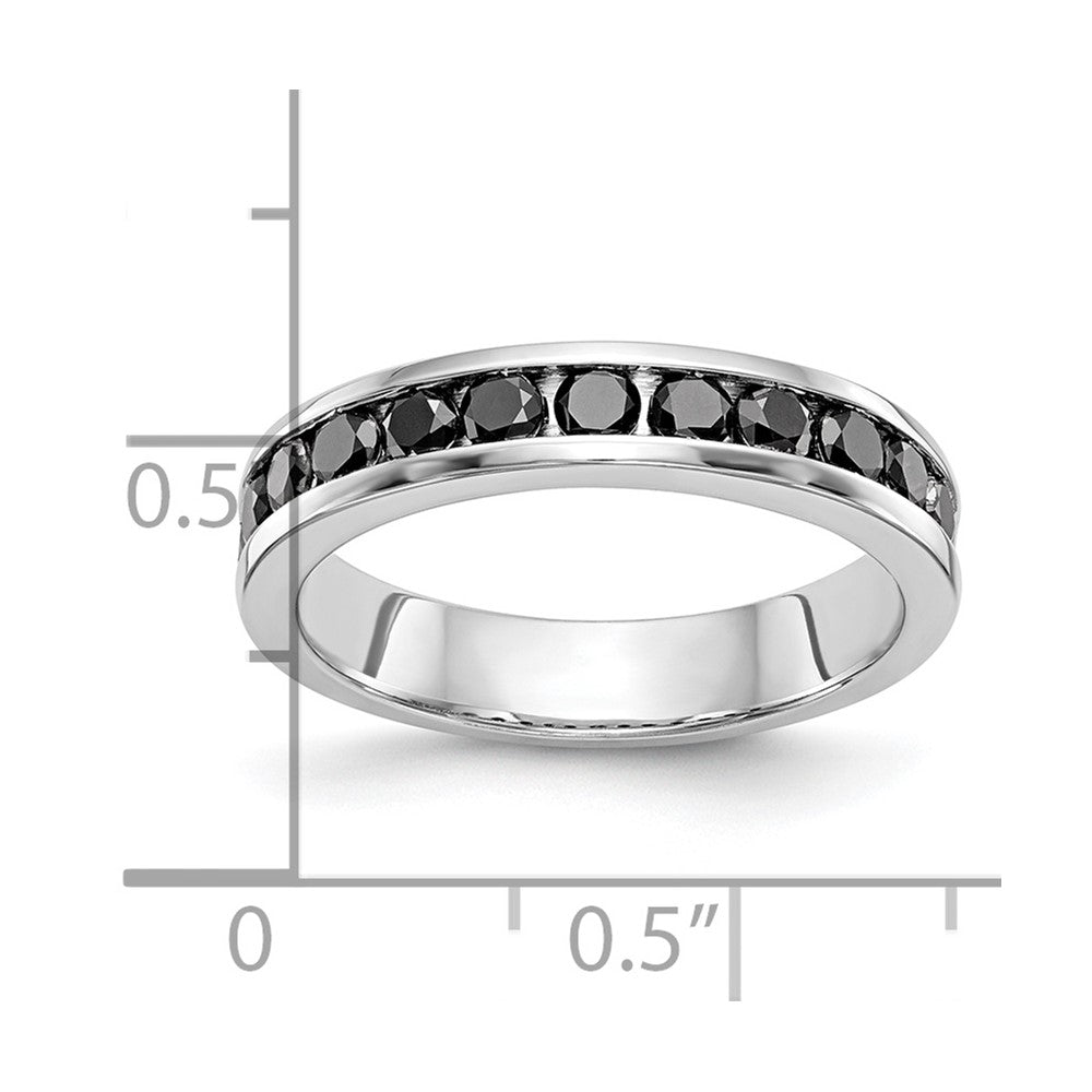 14K White Gold 3/4 carat Black Diamond Complete Channel Band