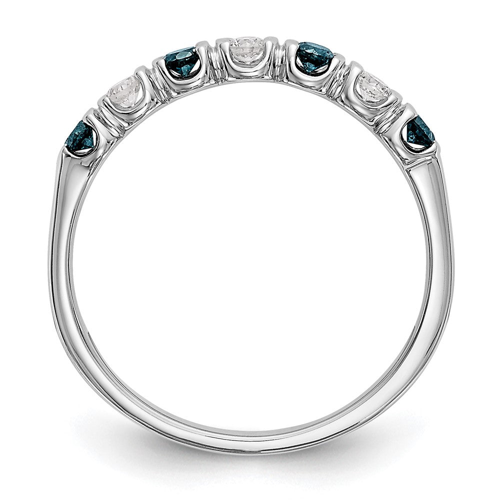 14k White Gold Blue & White Diamond Band