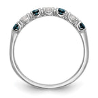 14k White Gold Blue & White Diamond Band