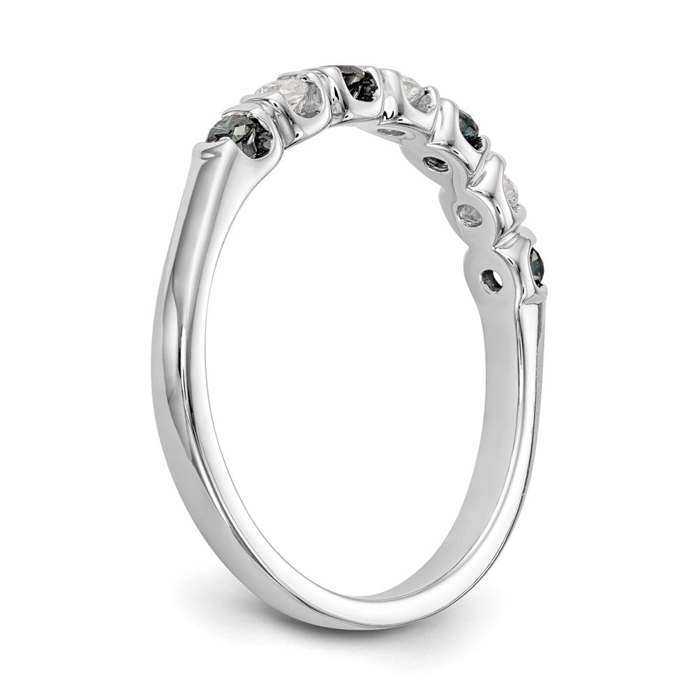 14k White Gold Blue & White Diamond Band