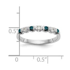14k White Gold Blue & White Diamond Band