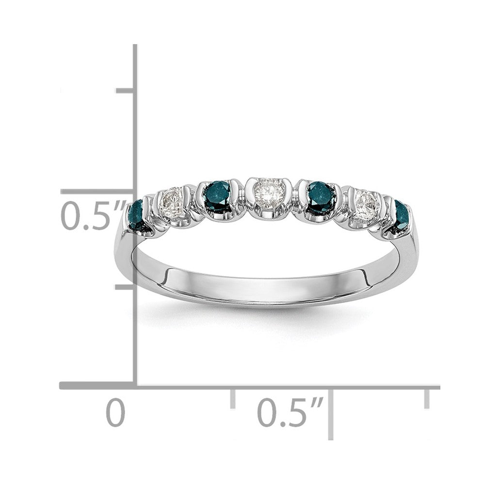 14k White Gold Blue & White Diamond Band