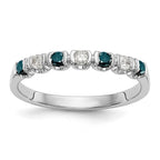 14k White Gold Blue & White Diamond Band