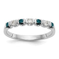 14k White Gold Blue & White Diamond Band