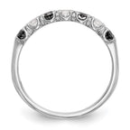 14K White Gold Black & White Diamond Band