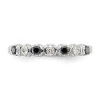 14K White Gold Black & White Diamond Band