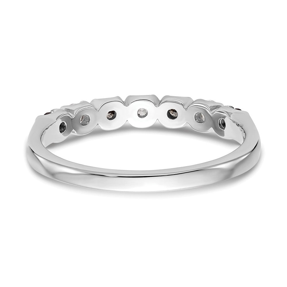 14K White Gold Black & White Diamond Band