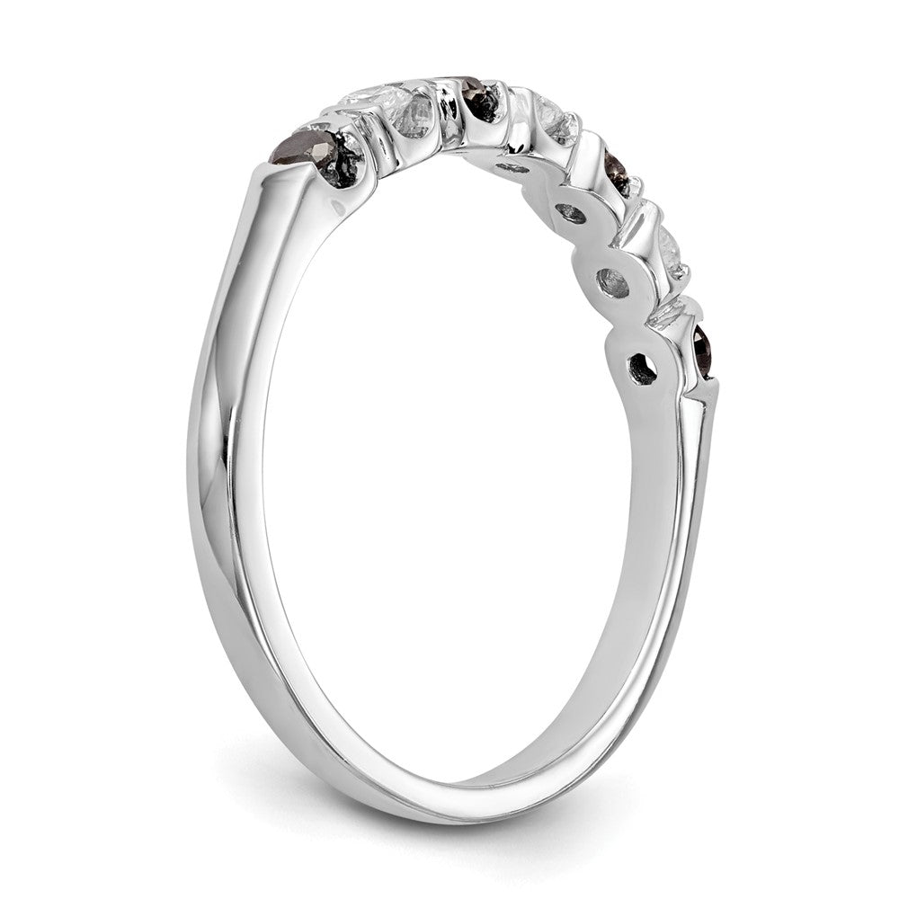 14K White Gold Black & White Diamond Band