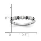 14K White Gold Black & White Diamond Band