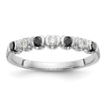 14K White Gold Black & White Diamond Band