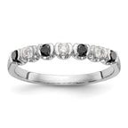 14K White Gold Black & White Diamond Band