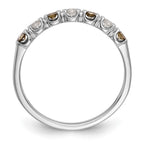 14k White Gold Champagne & White Diamond Band