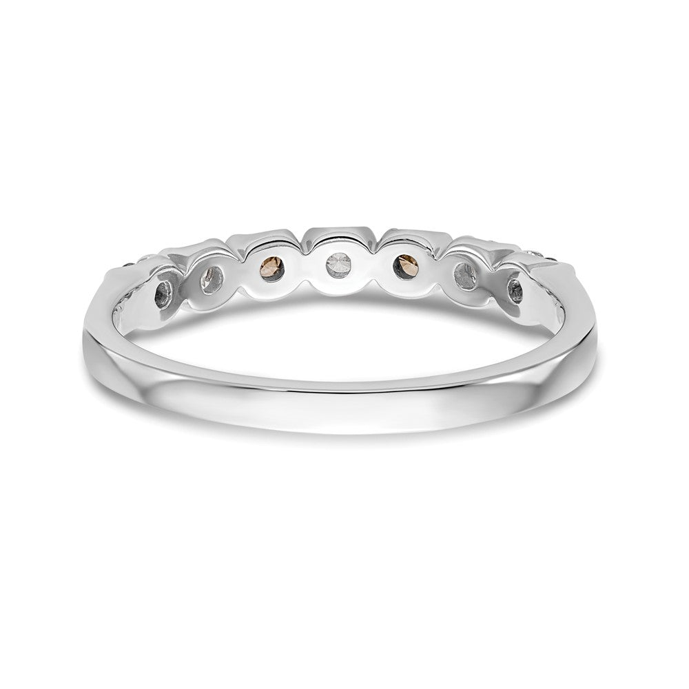 14k White Gold Champagne & White Diamond Band