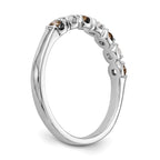 14k White Gold Champagne & White Diamond Band