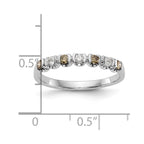 14k White Gold Champagne & White Diamond Band