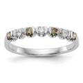 14k White Gold Champagne & White Diamond Band