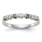 14k White Gold Champagne & White Diamond Band
