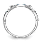 14k White Gold X-Design 1/10 carat Blue Diamond Complete Band