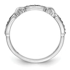 14k White Gold X-Design 1/10 carat Black Diamond Complete Band