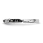 14k White Gold X-Design 1/10 carat Black Diamond Complete Band