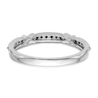 14k White Gold X-Design 1/10 carat Black Diamond Complete Band