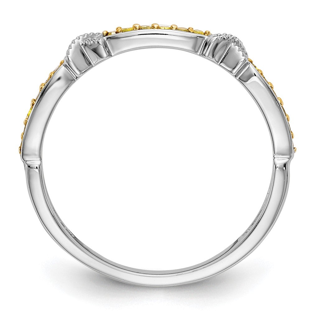 14k White Gold Yellow Diamond Band