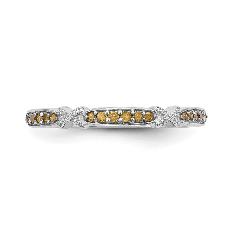 14k White Gold Yellow Diamond Band