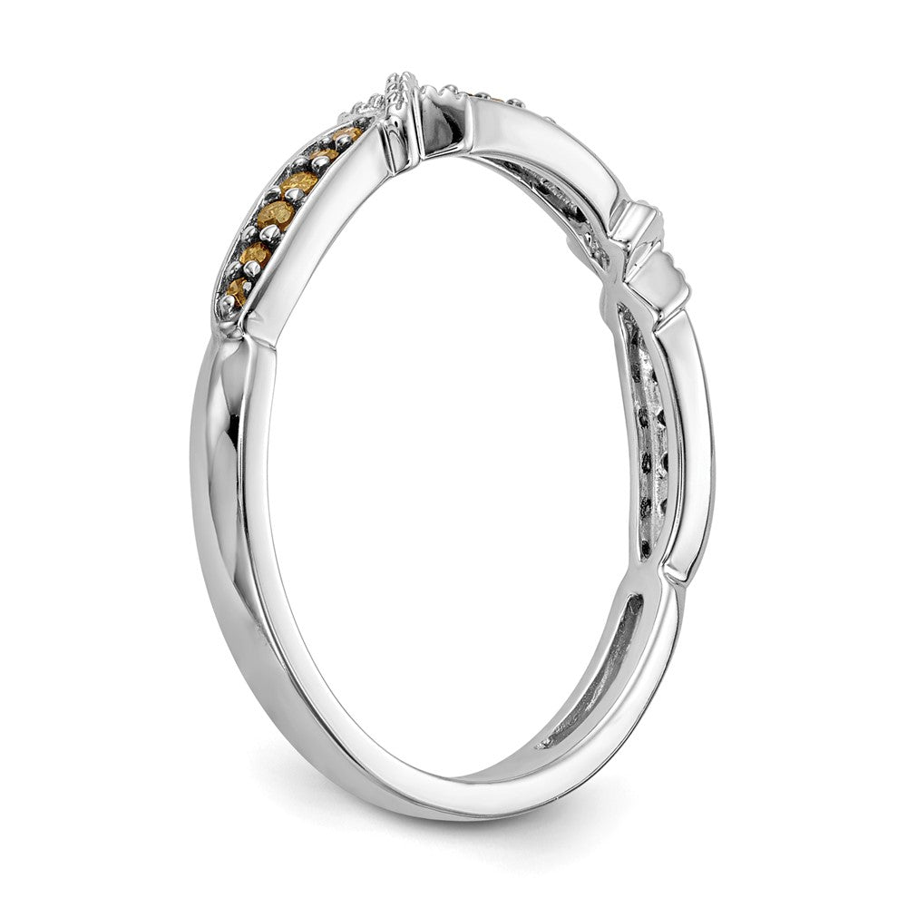 14k White Gold Yellow Diamond Band