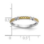 14k White Gold Yellow Diamond Band