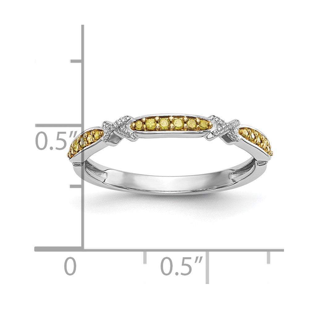 14k White Gold Yellow Diamond Band