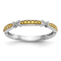 14k White Gold Yellow Diamond Band