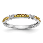 14k White Gold Yellow Diamond Band