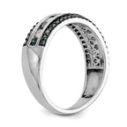14k White Gold 3/4 carat Blue and White Diamond Complete Channel Band