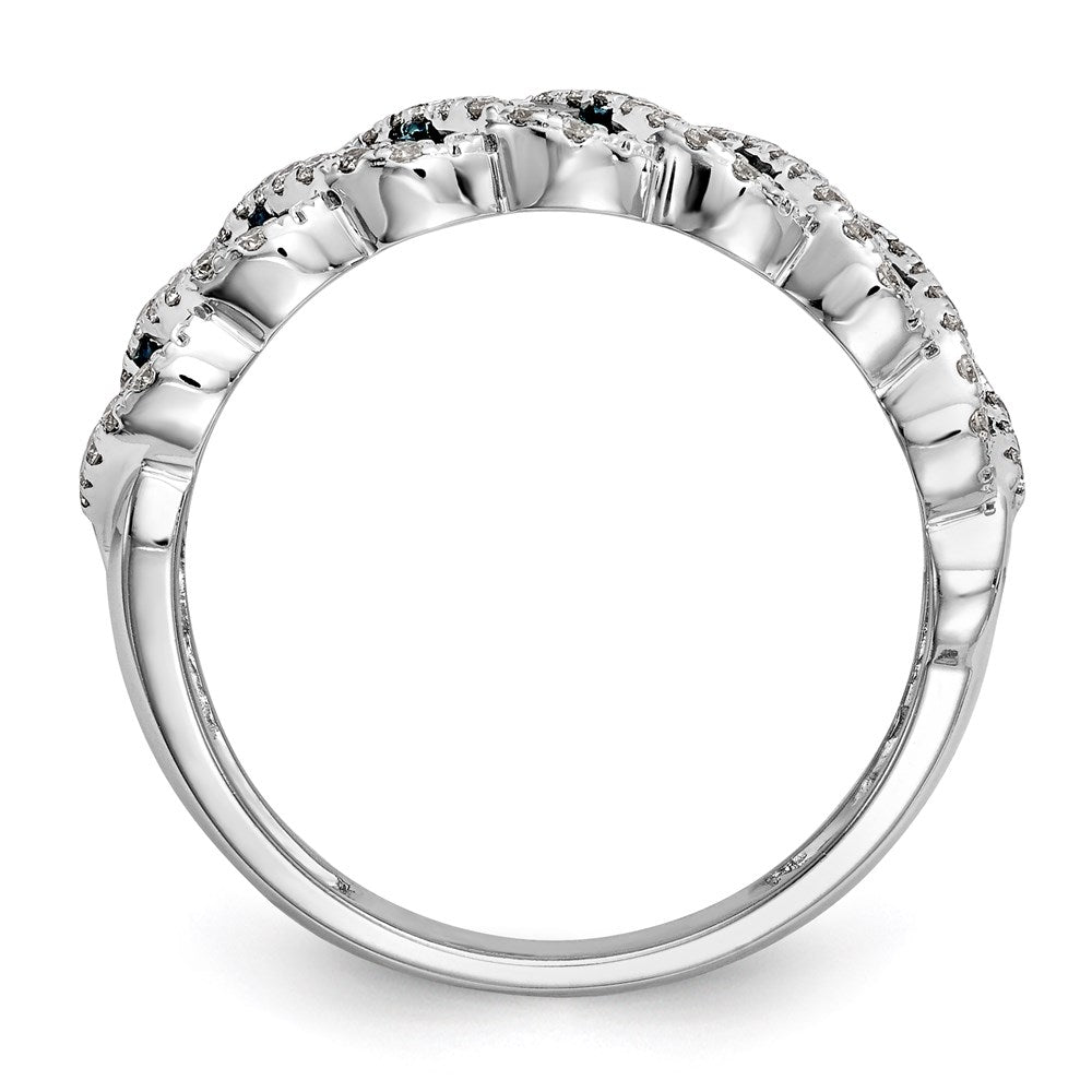 14k White Gold Blue & White Diamond Band