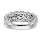 14k White Gold Blue & White Diamond Band