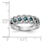 14k White Gold Blue & White Diamond Band