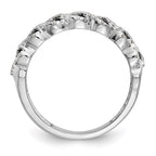 14k White Gold Black & White Diamond Band