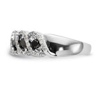 14k White Gold Black & White Diamond Band