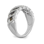 14k White Gold Black & White Diamond Band