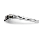 14k White Gold 1/5 carat Blue and White Diamond Contoured Complete Band