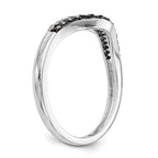 14k White Gold 1/5 carat Blue and White Diamond Contoured Complete Band