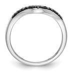 14k White Gold 1/5 carat Black and White Diamond Contoured Complete Band