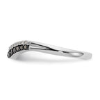 14k White Gold 1/5 carat Black and White Diamond Contoured Complete Band