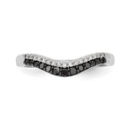 14k White Gold 1/5 carat Black and White Diamond Contoured Complete Band